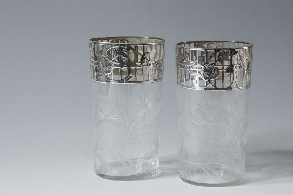 グラスウェア「花文様 カット装飾 ゴブレット H11cm【在庫2客】」