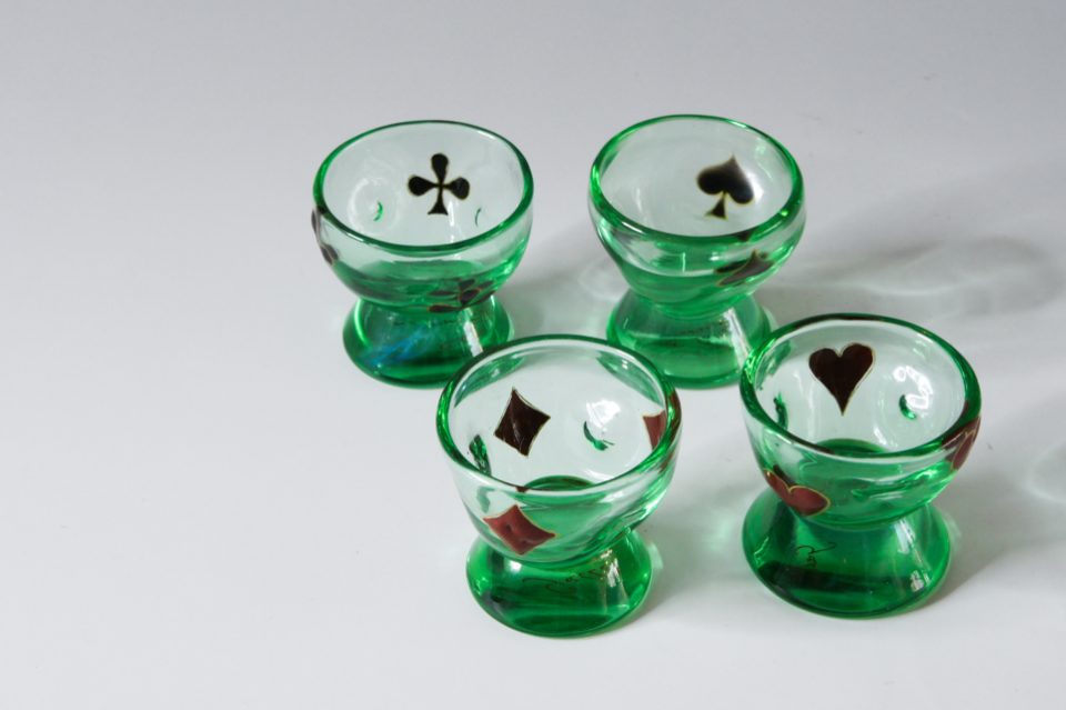 アールヌーヴォー「トランプ文酒杯 4客組」