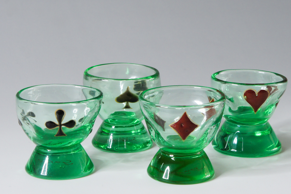 アールヌーヴォー「トランプ文酒杯 4客組」