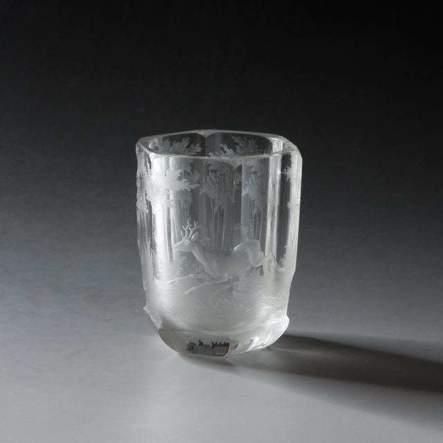 グラスウェア「鹿文様 ゴブレット」