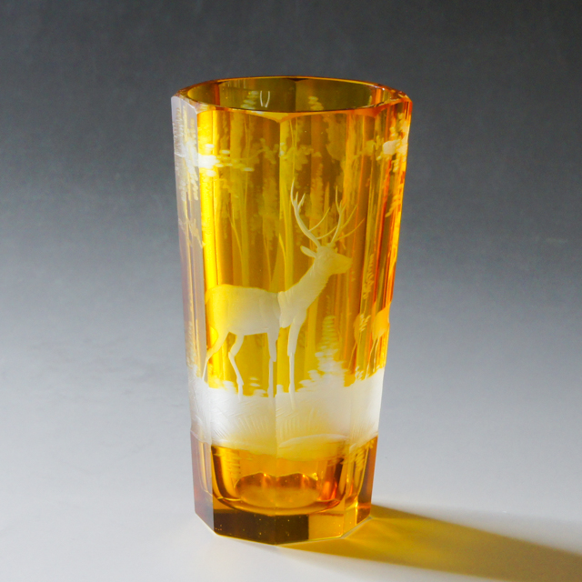 グラスウェア「鹿文様 ゴブレット」