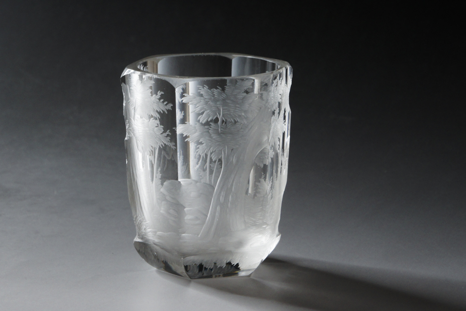 グラスウェア「鹿文様 ゴブレット」