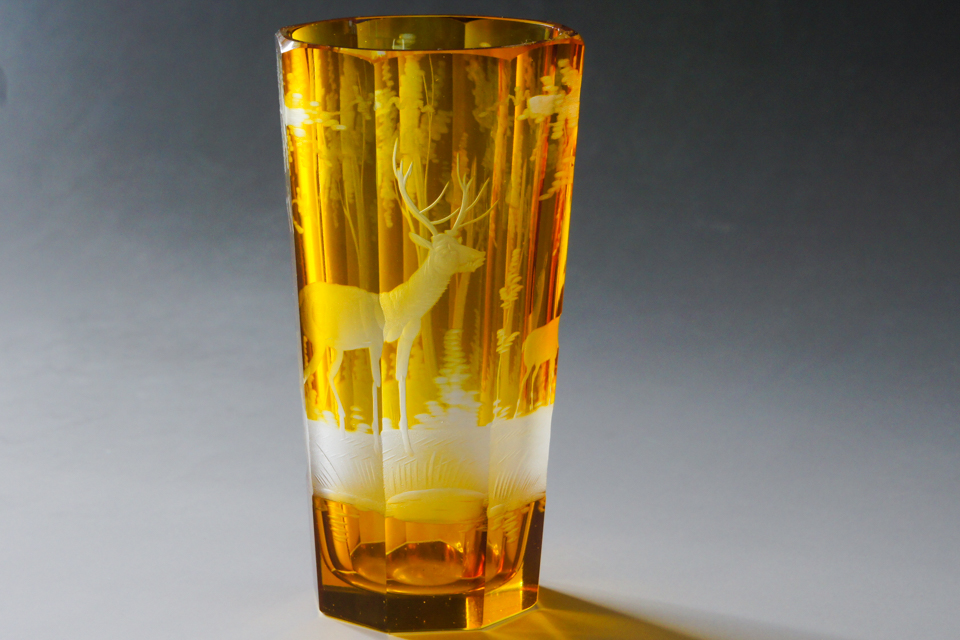 グラスウェア「鹿文様 ゴブレット」
