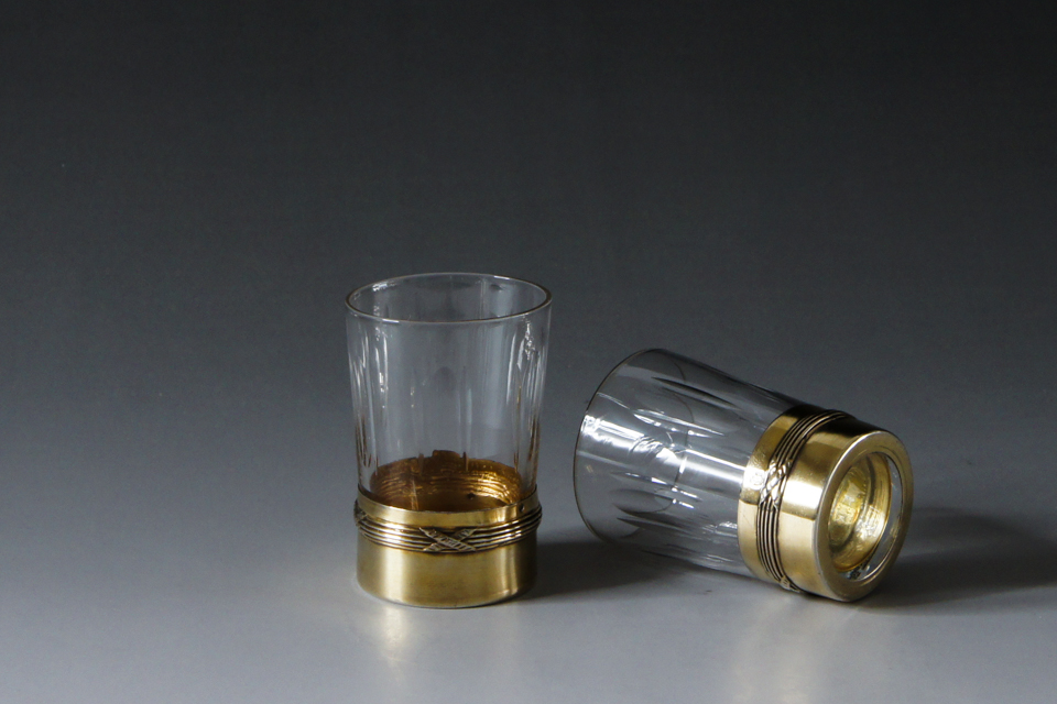 グラスウェア「銀装飾 リキュールセット」