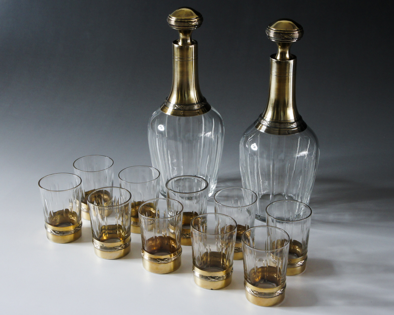 グラスウェア「銀装飾 リキュールセット」