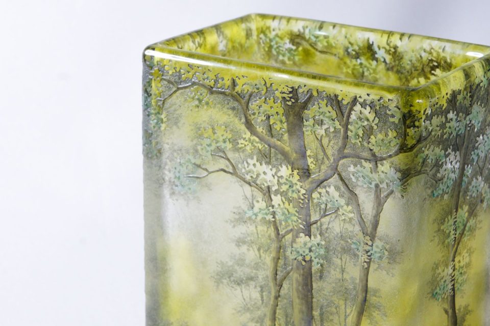 アールヌーヴォー「夏景色木立角形花瓶」