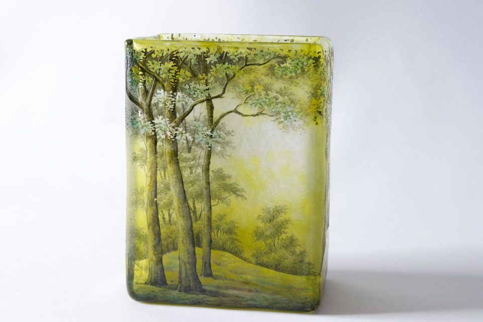 アールヌーヴォー「夏景色木立角形花瓶」