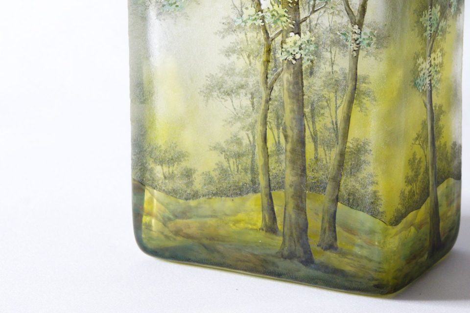 アールヌーヴォー「夏景色木立角形花瓶」
