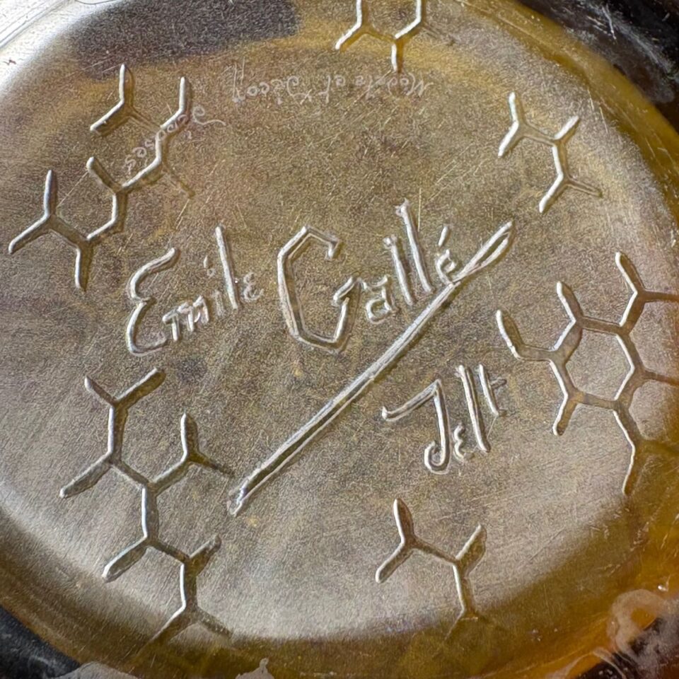 アールヌーヴォー「蜜蜂に猫柳文花瓶」