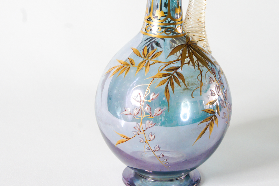 グラスウェア「ジャポニズム 藤に雀文 ラスター彩 リキュールセット」