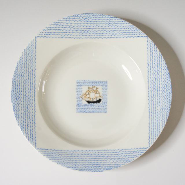 陶磁器「帆船 Voilier 1929年 スーププレート 単品」