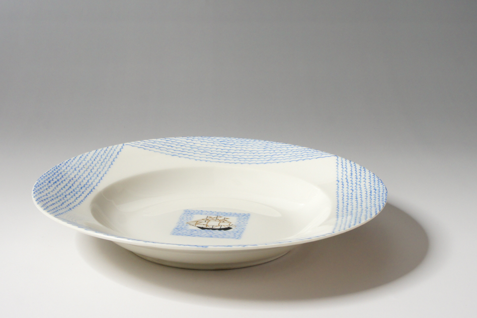 陶磁器「帆船 Voilier 1929年 スーププレート 単品」
