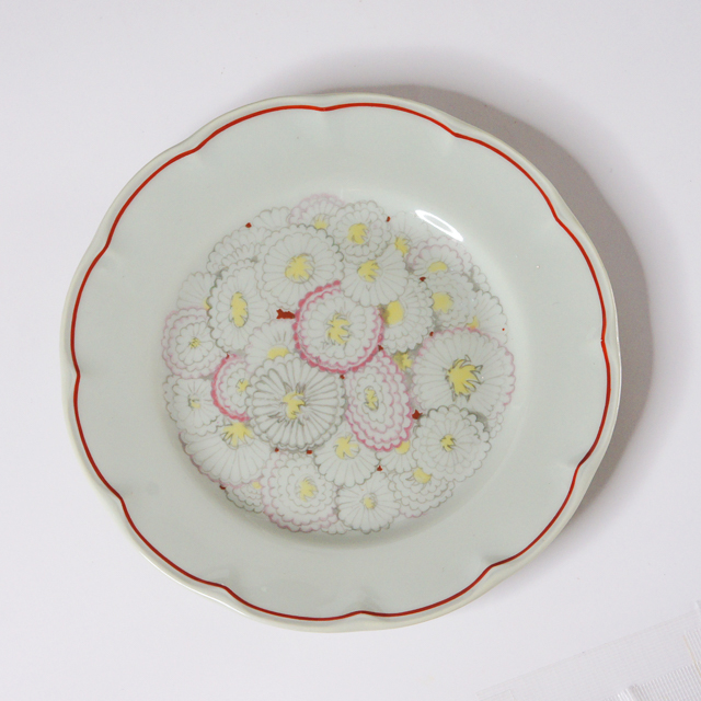 陶磁器「ヒナギクの花束 Centre Bouquet de Paquerettes 1928年 ケーキプレート」