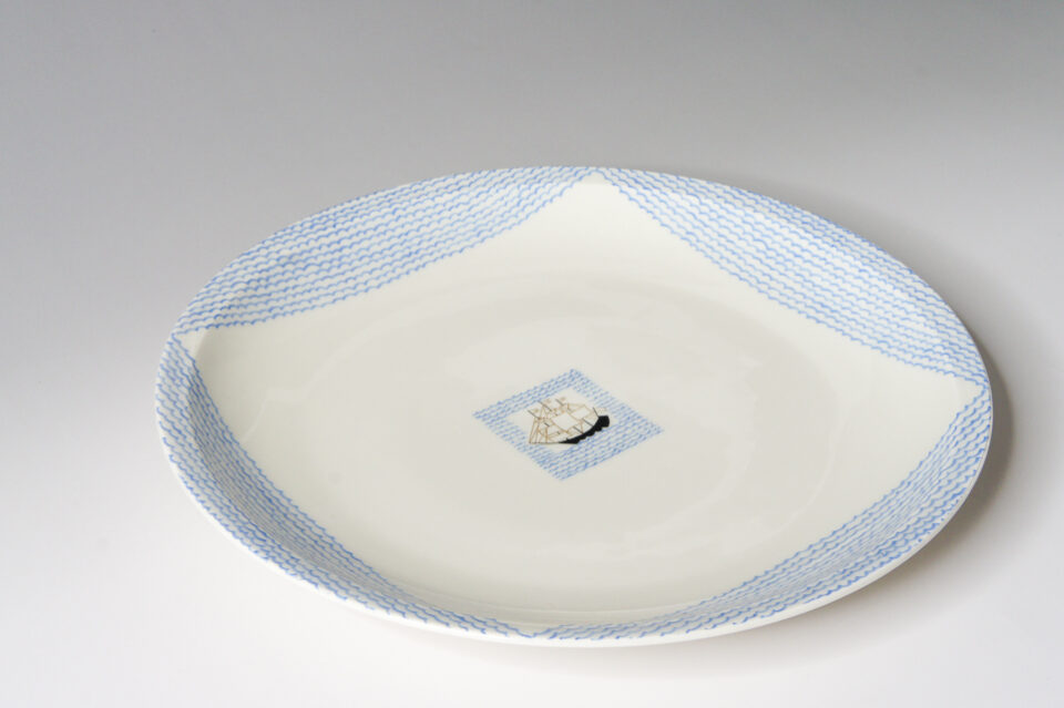 陶磁器「帆船 Voilier 1929年 サービスプレート(大皿)【現品限り】」