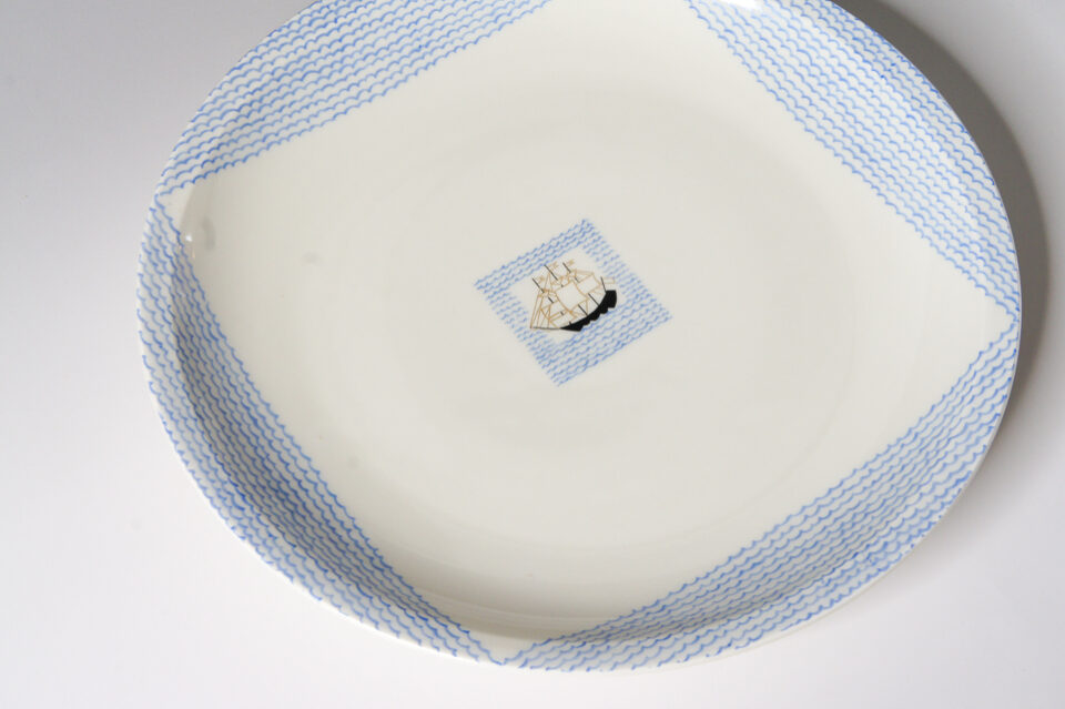 陶磁器「帆船 Voilier 1929年 サービスプレート(大皿)【現品限り】」