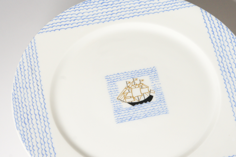 陶磁器「帆船 Voilier 1929年 コンポート【現品限り】」