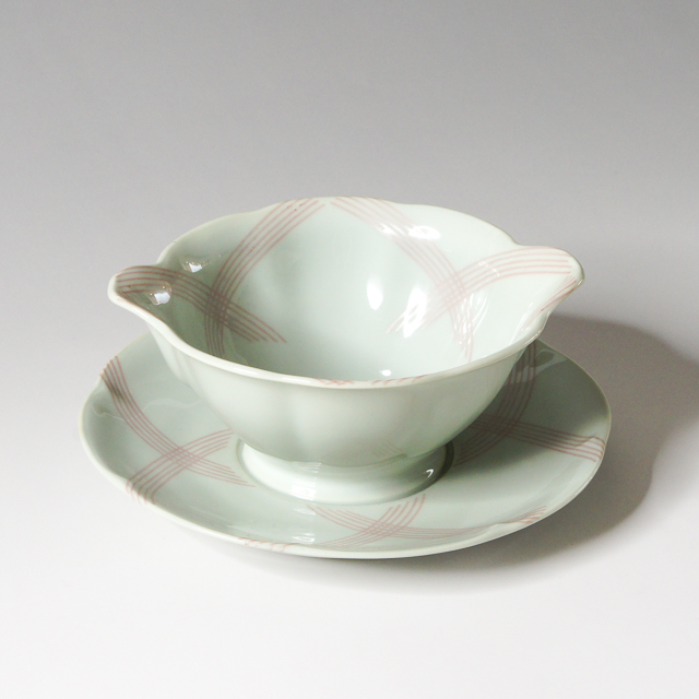 陶磁器「重ね色かご文様 Vannerie Ton sur Ton 1928年 ソースポット【現品限り】」