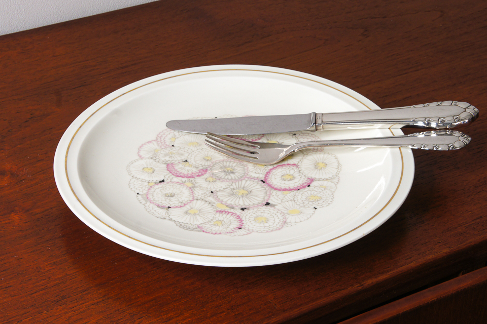 陶磁器「ヒナギクの花束 Centre Bouquet de Paquerettes 1928年 ディナープレート 6枚セット」