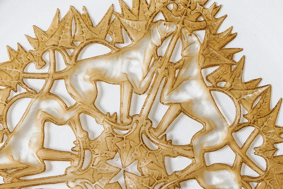 グラスウェア「猟犬 CHASSE, CHENS 皿」