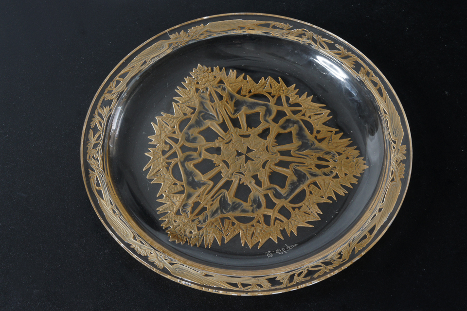 グラスウェア「猟犬 CHASSE, CHENS 皿」