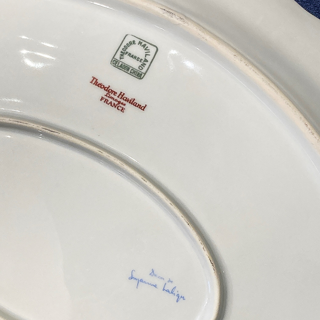 陶磁器「重ね色かご文様 Vannerie Ton sur Ton 1928年 オーバルプレート【現品限り】」