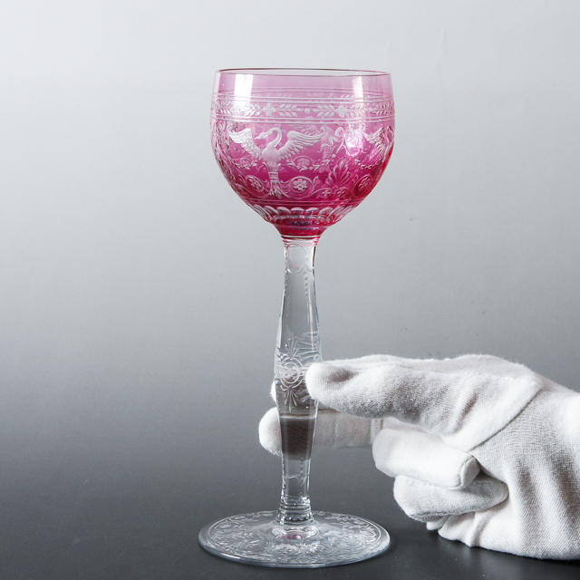 グラスウェア「白鳥文 ラインワイングラス」