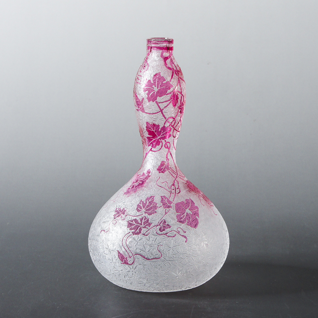 グラスウェア「朝顔文瓢箪型花瓶」