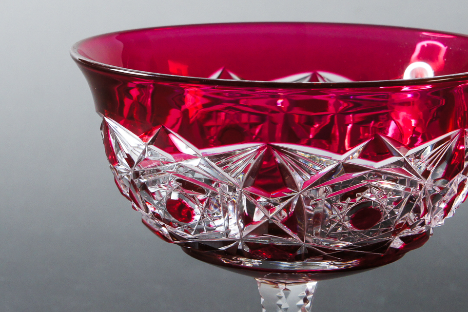 グラスウェア「ラニー LAGNY クープグラス （Cranberry Color）」