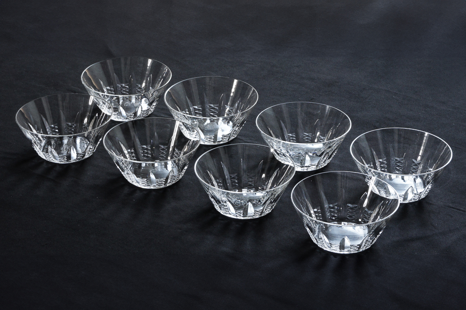 オールドバカラ「ハンドカット装飾 4寸鉢 8客セット」《アンティック