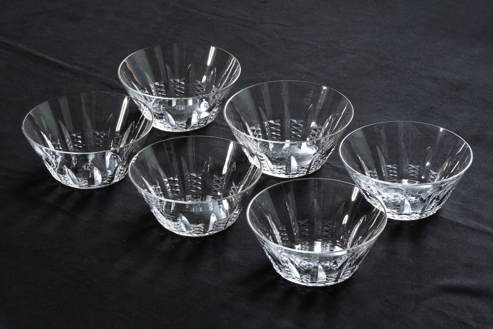 グラスウェア「ハンドカット装飾 4寸鉢 6客セット」