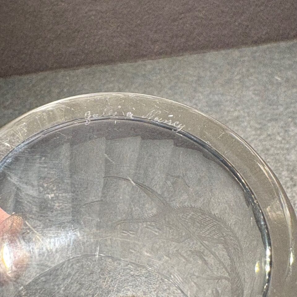 グラスウェア「蝶にレース文ゴブレット」