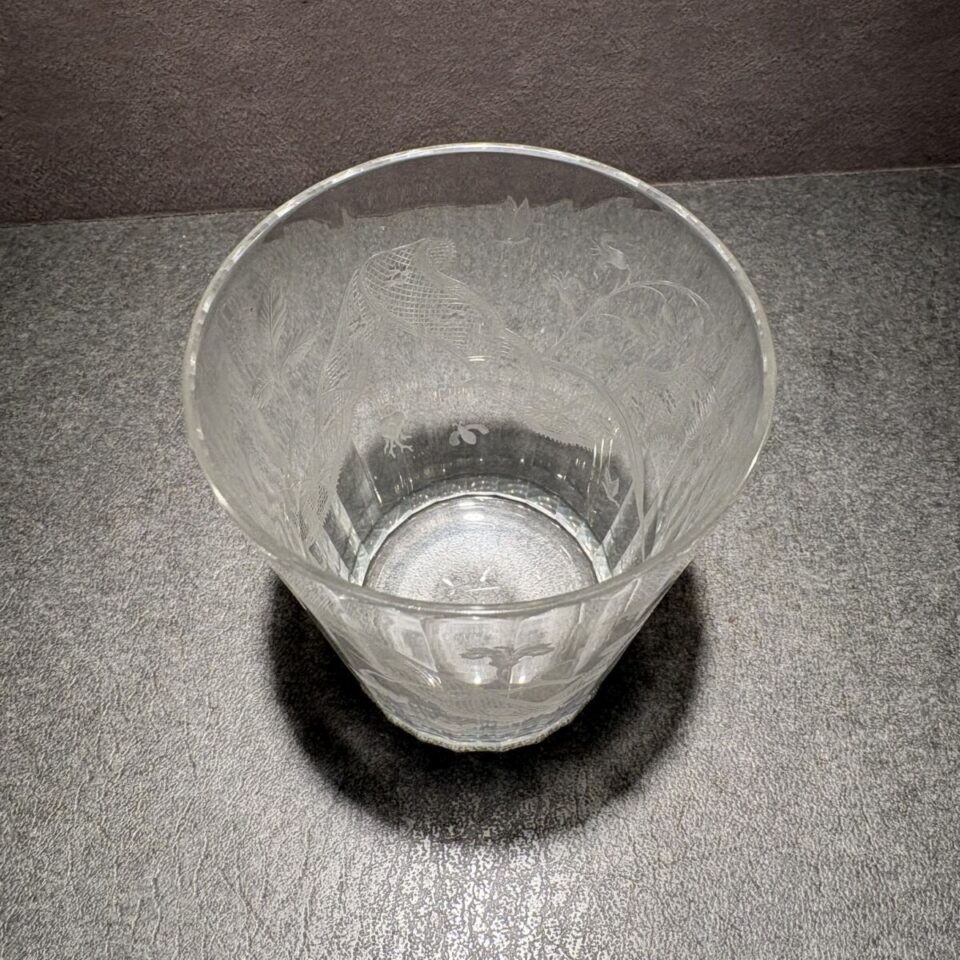 グラスウェア「蝶にレース文ゴブレット」