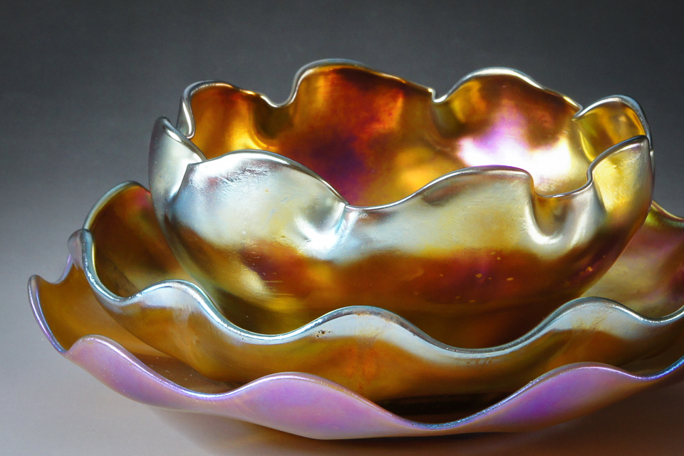 グラスウェア「Wave Rim Bowl & Double Saucer」