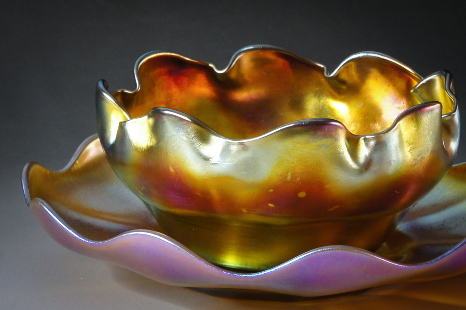 グラスウェア「Wave Rim Bowl & Double Saucer」