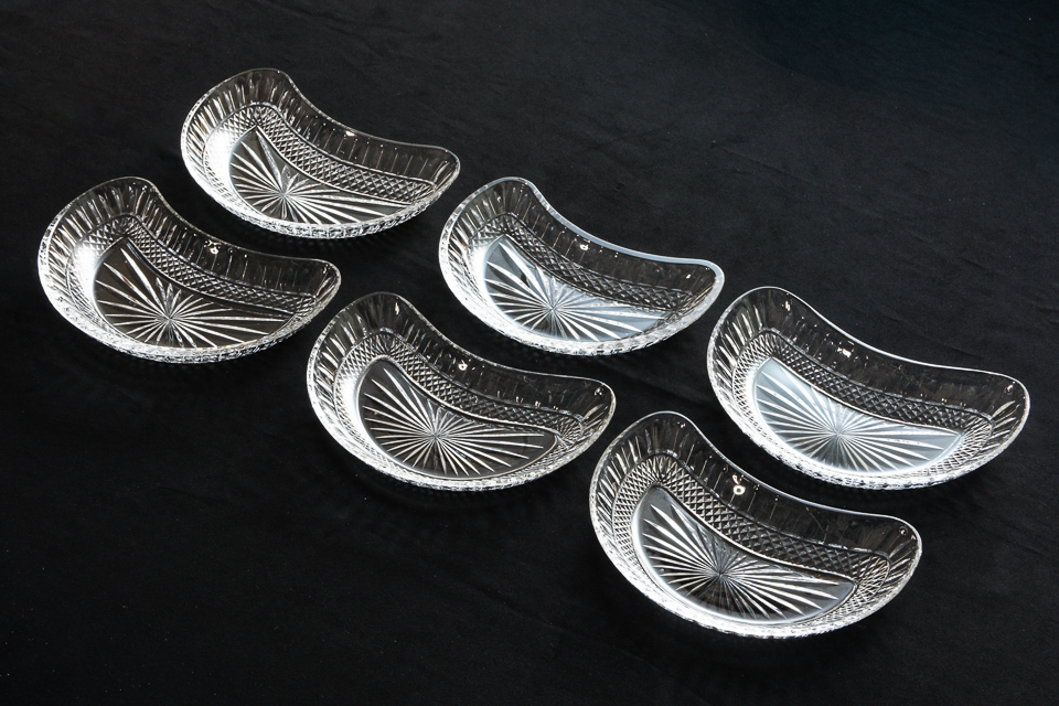 グラスウェア「トミー TOMMY クレセント皿 6枚セット(W 20.3 ㎝)」