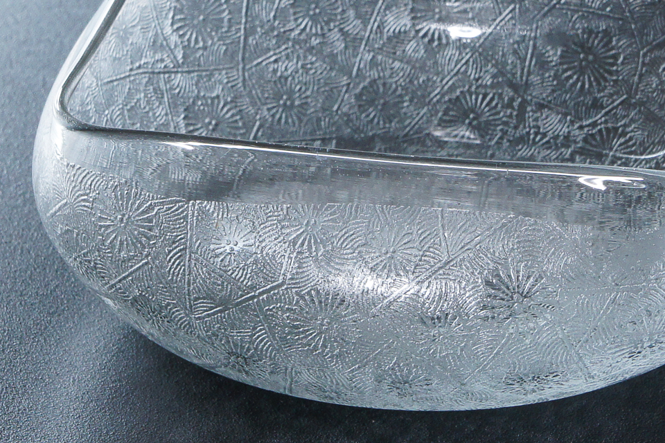 グラスウェア「菊文 角鉢 5客組（W 10.5 ㎝）」