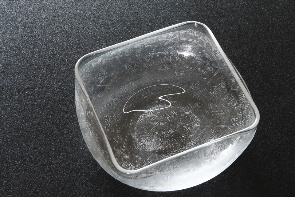 グラスウェア「菊文 角鉢 6客組（W 9.8 ㎝）」