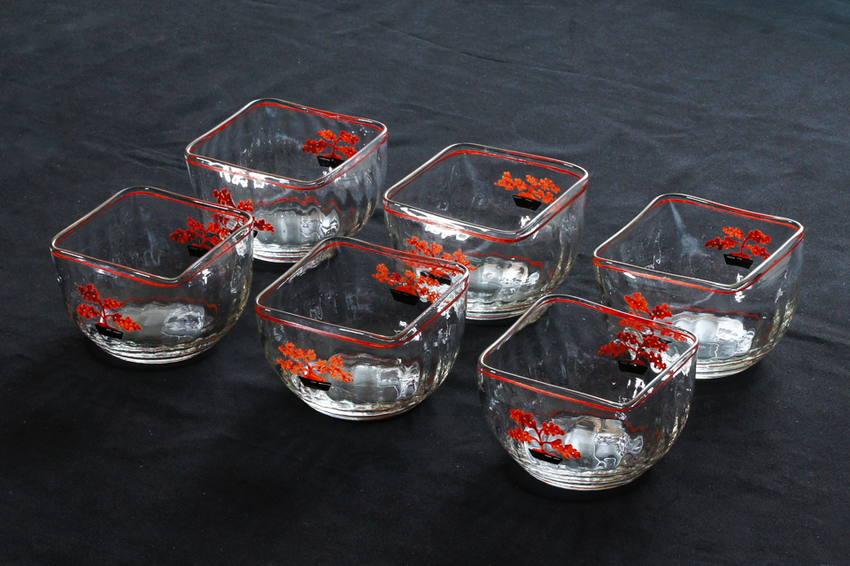 グラスウェア「JEAN LUCE「Bonsai」角鉢 6客組×2（W 8.5 ㎝） 」