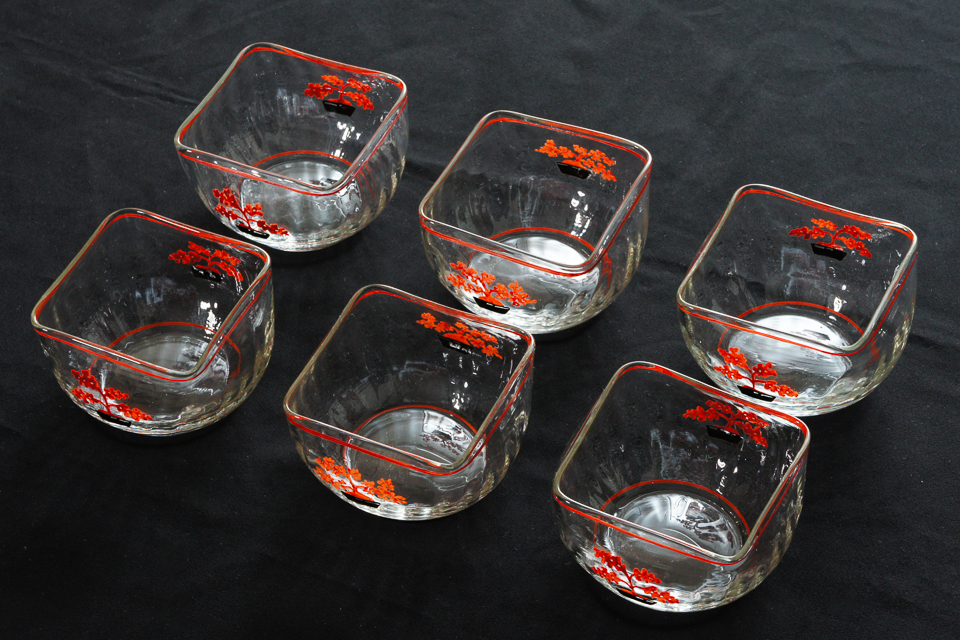 グラスウェア「JEAN LUCE「Bonsai」角鉢 6客組×2（W 8.5 ㎝） 」