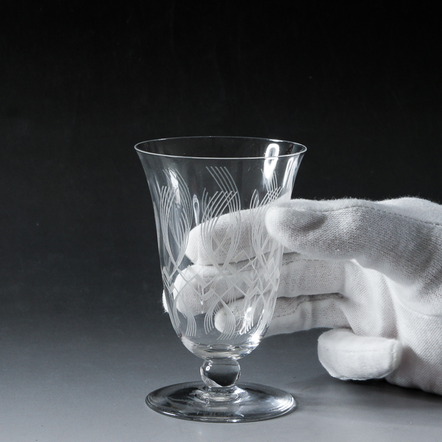 グラスウェア「アールデコパターン ワイングラス（小）H 10 ㎝」