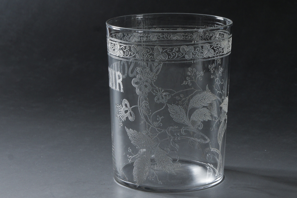 グラスウェア「スーベニア SOUVENIR エッチング装飾 ウォーターゴブレット」