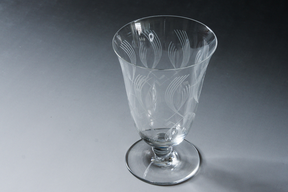 グラスウェア「アールデコパターン ウォーターグラス H 12 ㎝」