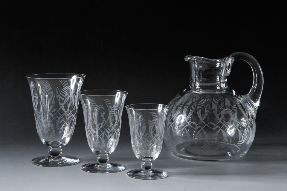 グラスウェア「アールデコパターン ウォーターグラス H 12 ㎝」