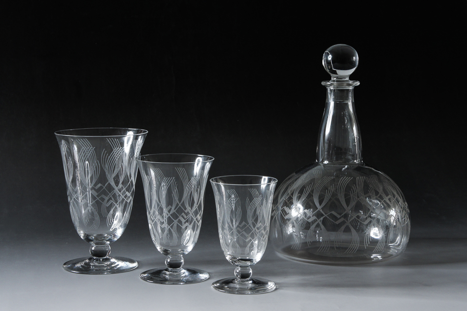 グラスウェア「アールデコパターン ウォーターグラス H 12 ㎝」