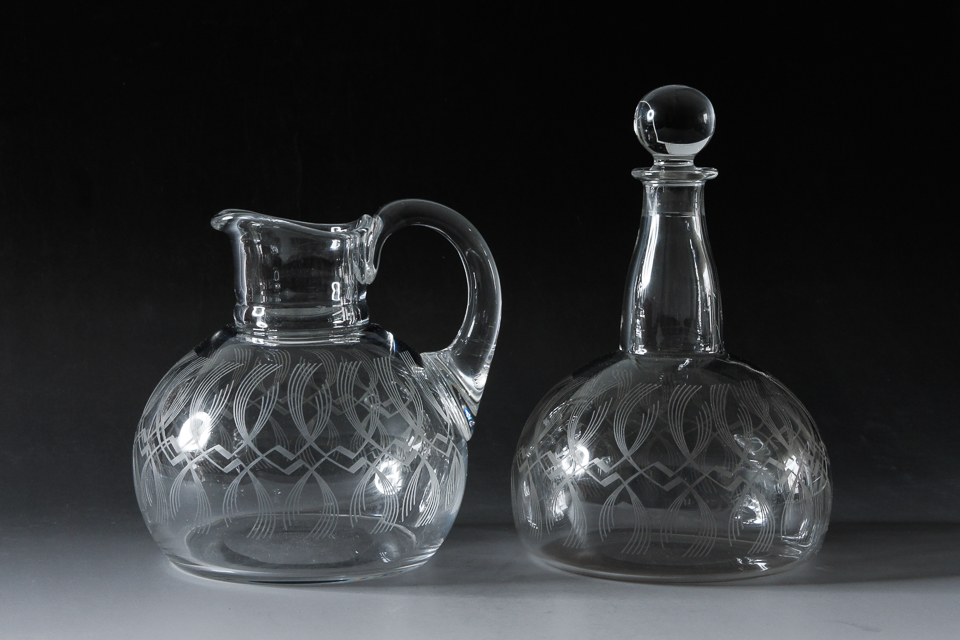 グラスウェア「アールデコパターン カラフ」