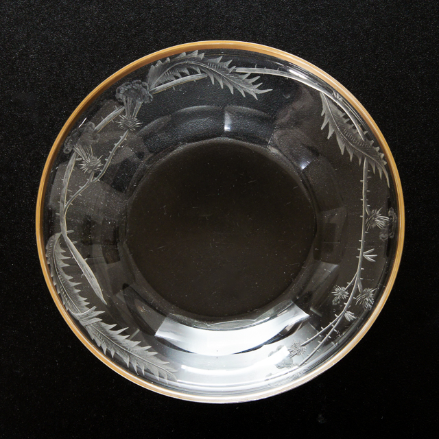 グラスウェア「薊文 丸皿 6枚組（W 14 ㎝）」